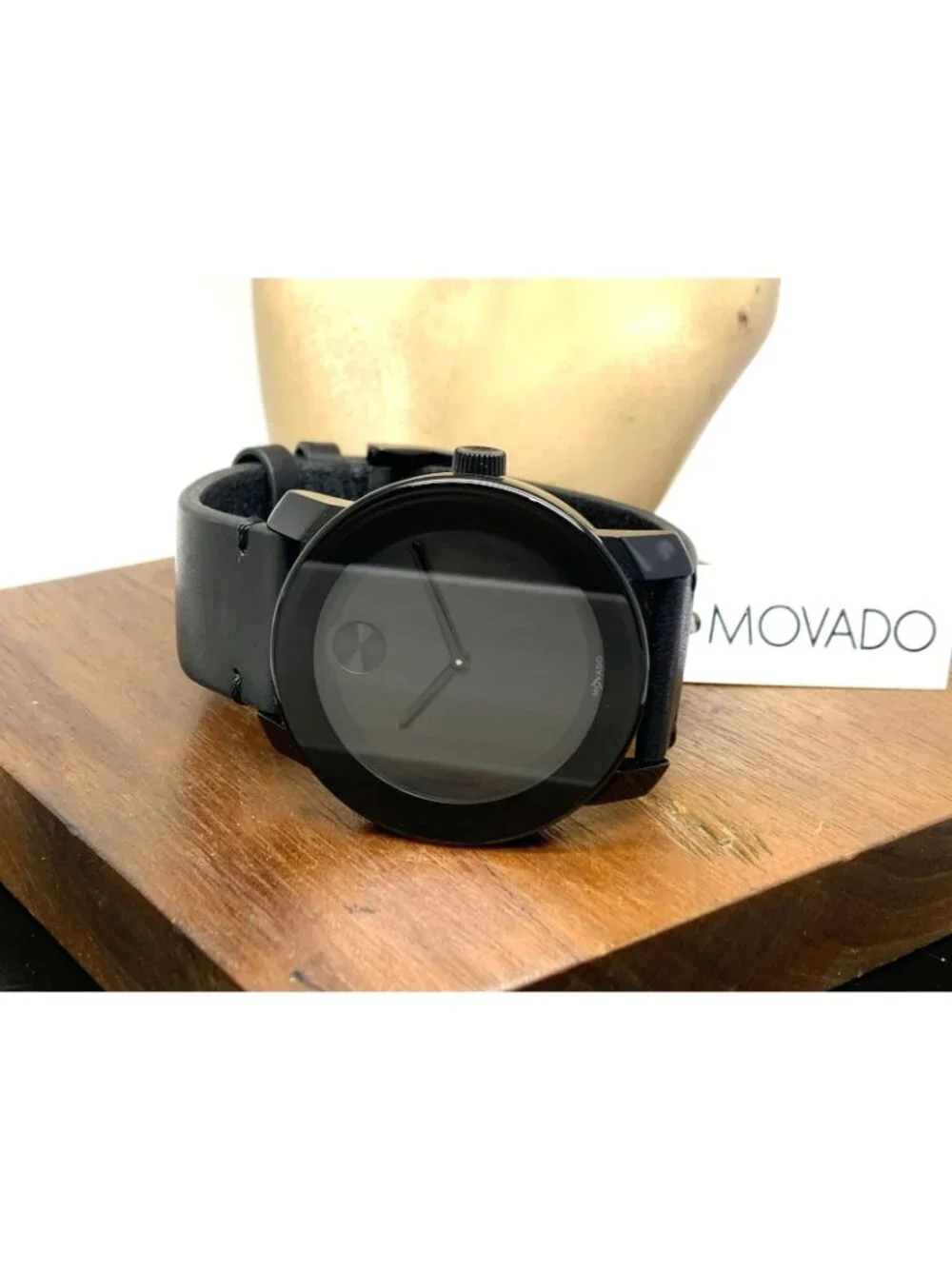 Movado Men's Watch 3600306 Bold Swiss Quartz Black Dial Leather Strap 42mm